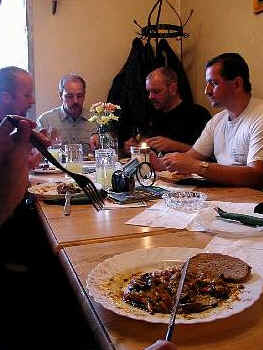 Abendessen im Restaurant der Burg Normanstein, Treffurt