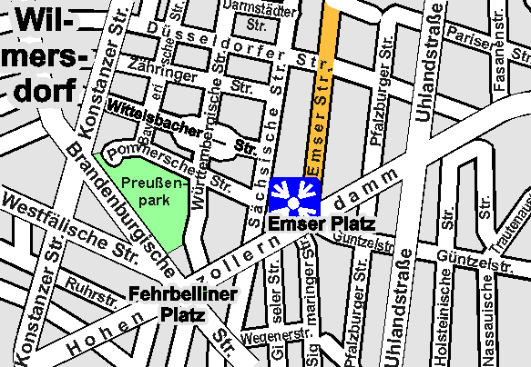 Stadtplanausschnitt - MCLB-Treffpunkt